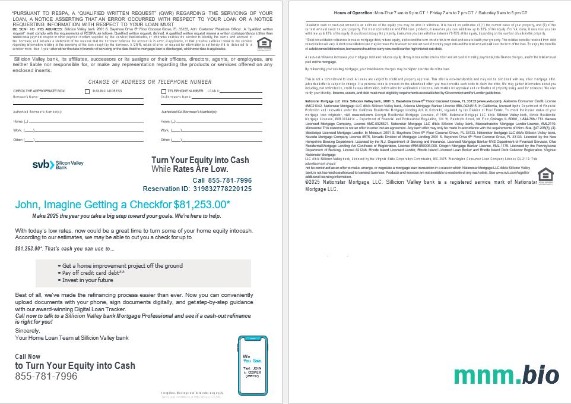 USA Floryda Silicon Valley Bank wyciąg z kredytu hipotecznego w formatach Word i PDF, 4 strony 3-4